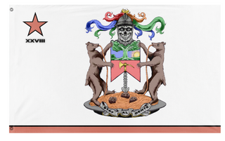 A mockup of the custom flag 'CCC Crew 28 Official flag' on a white background