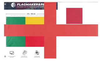 A mockup of the custom flag 'T flag' on a white background