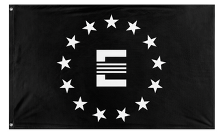 A mockup of the custom flag 'Enclave flag' on a white background