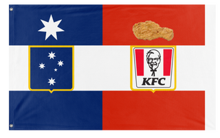 A mockup of the custom flag 'Austria-Hungary flag' on a white background