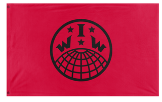 A mockup of the custom flag 'IWW flag' on a white background