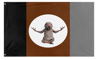 A mockup of the custom flag 'Loo flag' on a white background