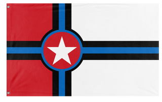 A mockup of the custom flag 'Discord flag' on a white background