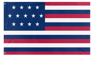 A mockup of the custom flag 'Franklin-Adams United States flag' on a white background
