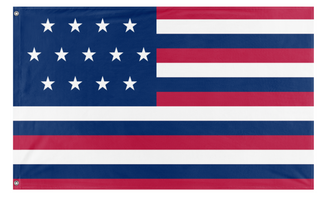 A mockup of the custom flag 'Franklin-Adams United States flag' on a white background