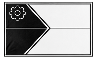A mockup of the custom flag 'Continuity Dominion flag' on a white background