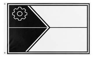 A mockup of the custom flag 'CD flag' on a white background