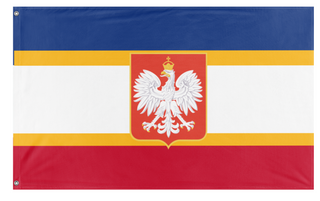 A mockup of the custom flag 'The Lech Republic' on a white background
