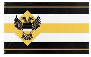 A mockup of the custom flag 'Empire of Belka WW1 flag' on a white background