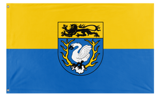 A mockup of the custom flag 'Flag of Aachen' on a white background