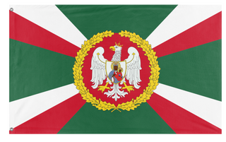 A mockup of the custom flag 'Polish Empire Flag' on a white background