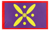 A mockup of the custom flag 'Sassanid Empire flag' on a white background