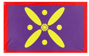 A mockup of the custom flag 'Sassanid Empire flag' on a white background