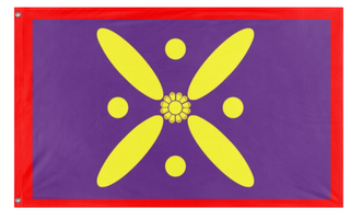 A mockup of the custom flag 'Sassanid Empire flag' on a white background