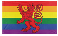 A mockup of the custom flag 'Scottish Pride flag' on a white background