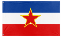A mockup of the custom flag 'Yugoslavia  flag' on a white background