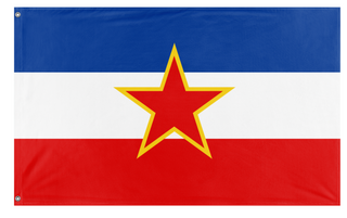 A mockup of the custom flag 'Yugoslavia  flag' on a white background