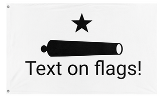 A mockup of the custom flag 'flag' on a white background