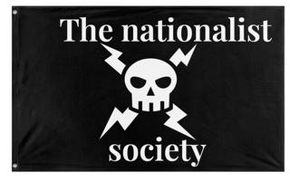 A mockup of the custom flag 'the nationalist society flag' on a white background
