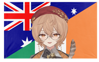 A mockup of the custom flag 'ClioAite flag' on a white background