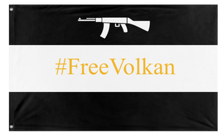 A mockup of the custom flag 'Free  flag' on a white background