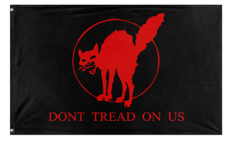 A mockup of the custom flag 'Sabot Gadsen flag' on a white background