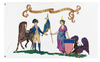 A mockup of the custom flag 'Washington's Life Guards flag' on a white background