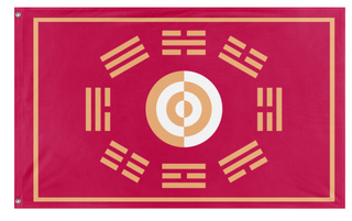 A mockup of the custom flag 'Flag of the Joseon Dynasty' on a white background