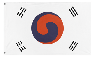 A mockup of the custom flag 'Flag of Great Joseon' on a white background