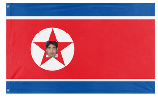 A mockup of the custom flag 'North Klocek Republic  flag' on a white background