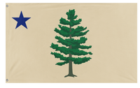 A mockup of the custom flag 'maine two flag' on a white background