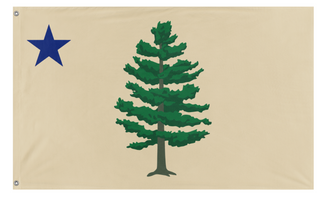 A mockup of the custom flag 'maine two flag' on a white background