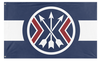 A mockup of the custom flag 'Jee flag' on a white background