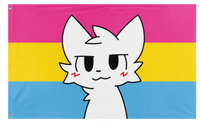 A mockup of the custom flag 'Pansexual Boykisser flag' on a white background