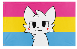 A mockup of the custom flag 'Pansexual Boykisser flag' on a white background