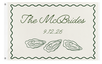 A mockup of the custom flag 'Wedding flag' on a white background