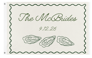 A mockup of the custom flag 'Wedding flag' on a white background