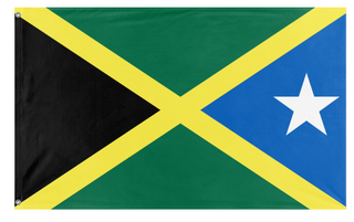 A mockup of the custom flag 'QW flag' on a white background