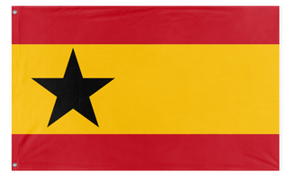 A mockup of the custom flag 'Jolly Spain  flag' on a white background