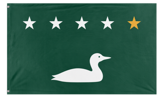 A mockup of the custom flag 'Loon flag' on a white background