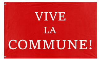 A mockup of the custom flag 'Paris Commune Flag' on a white background