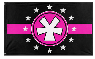 A mockup of the custom flag 'National Futurism flag' on a white background