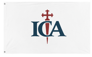 A mockup of the custom flag 'ICA flag' on a white background