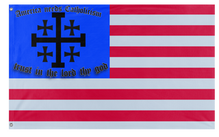 A mockup of the custom flag 'catholic flag' on a white background