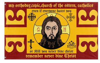 A mockup of the custom flag 'christian flag' on a white background