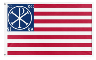 A mockup of the custom flag 'Imperium Of America flag' on a white background