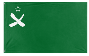 A mockup of the custom flag 'Animal Farm flag' on a white background