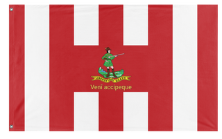 A mockup of the custom flag 'Sons of Liberty Hanover Rifleman flag' on a white background
