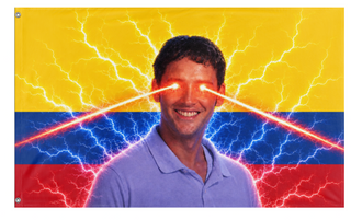 A mockup of the custom flag 'Mr.Jimenez flag' on a white background