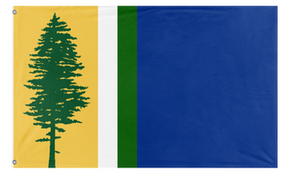 A mockup of the custom flag 'Alternate Cascadia Flag' on a white background
